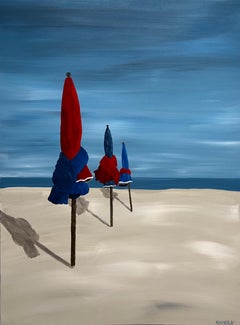 Waiting for Summer by Susan Kinsella, Beach Umbrella Acrylic on Canvas Painting