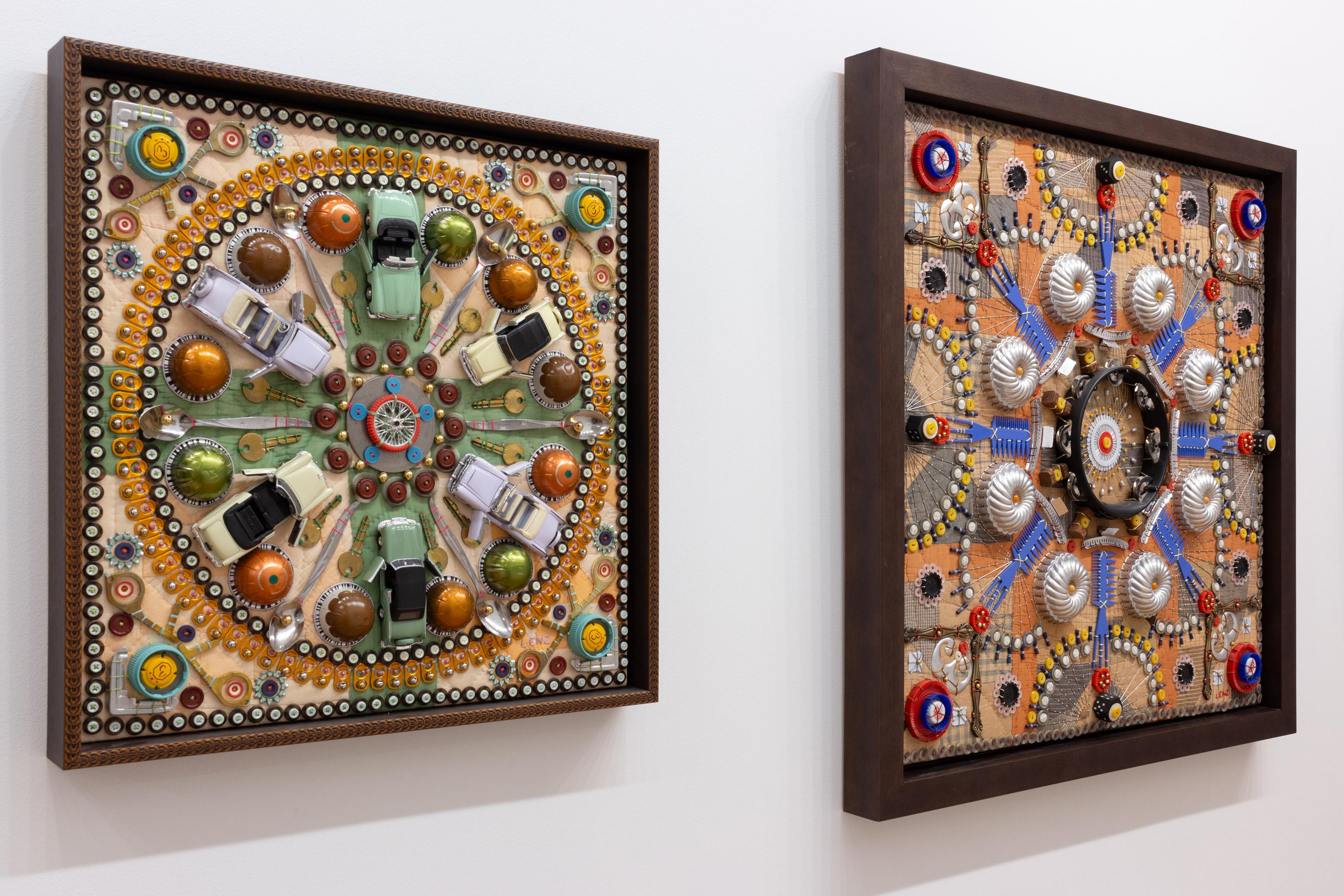 „Found Object Mandala CLIX“ – Mischtechnik, Assemblage, Muster, Kreis, Autos 3