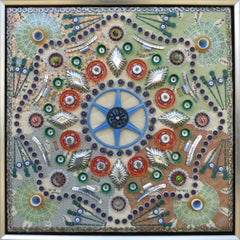 „Found Object Mandala CVII“ - Mischtechnik, Assemblage, Muster, Kreis, Rad