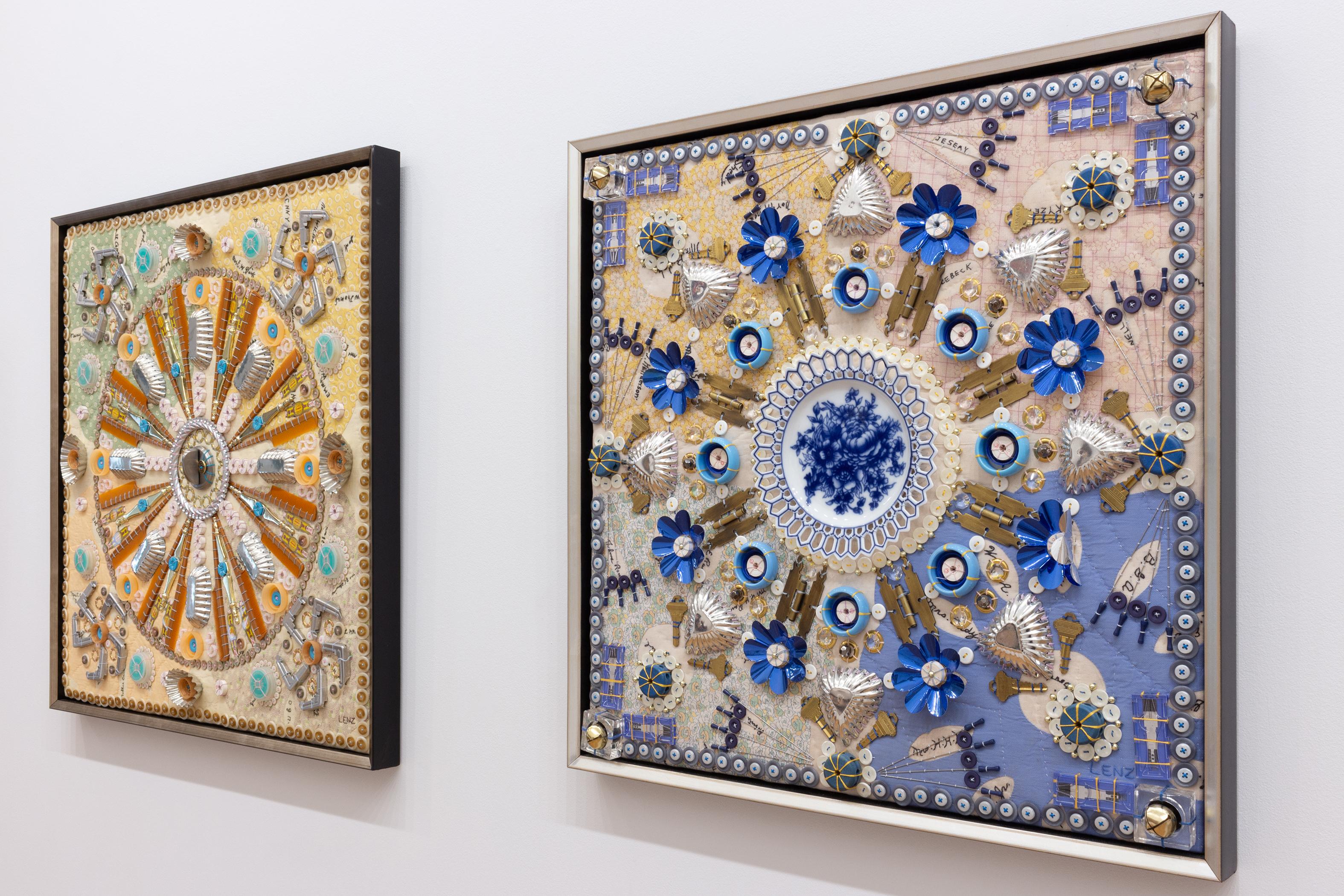 „Found Object Mandala CXVII“ – Mandala CXVII“ – Mischtechnik, Assemblage, Muster, Kreis, Blume 3