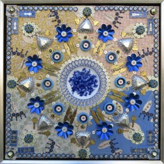Mandala CXVII - techniques mixtes, assemblage, motif, cercle, fleur