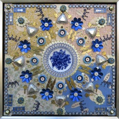 "Found Object Mandala CXVII" - mixed media, assemblage, pattern, circle, flower