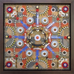 "Found Object Mandala CXXXVI" - mixed media, assemblage, pattern, circle, music