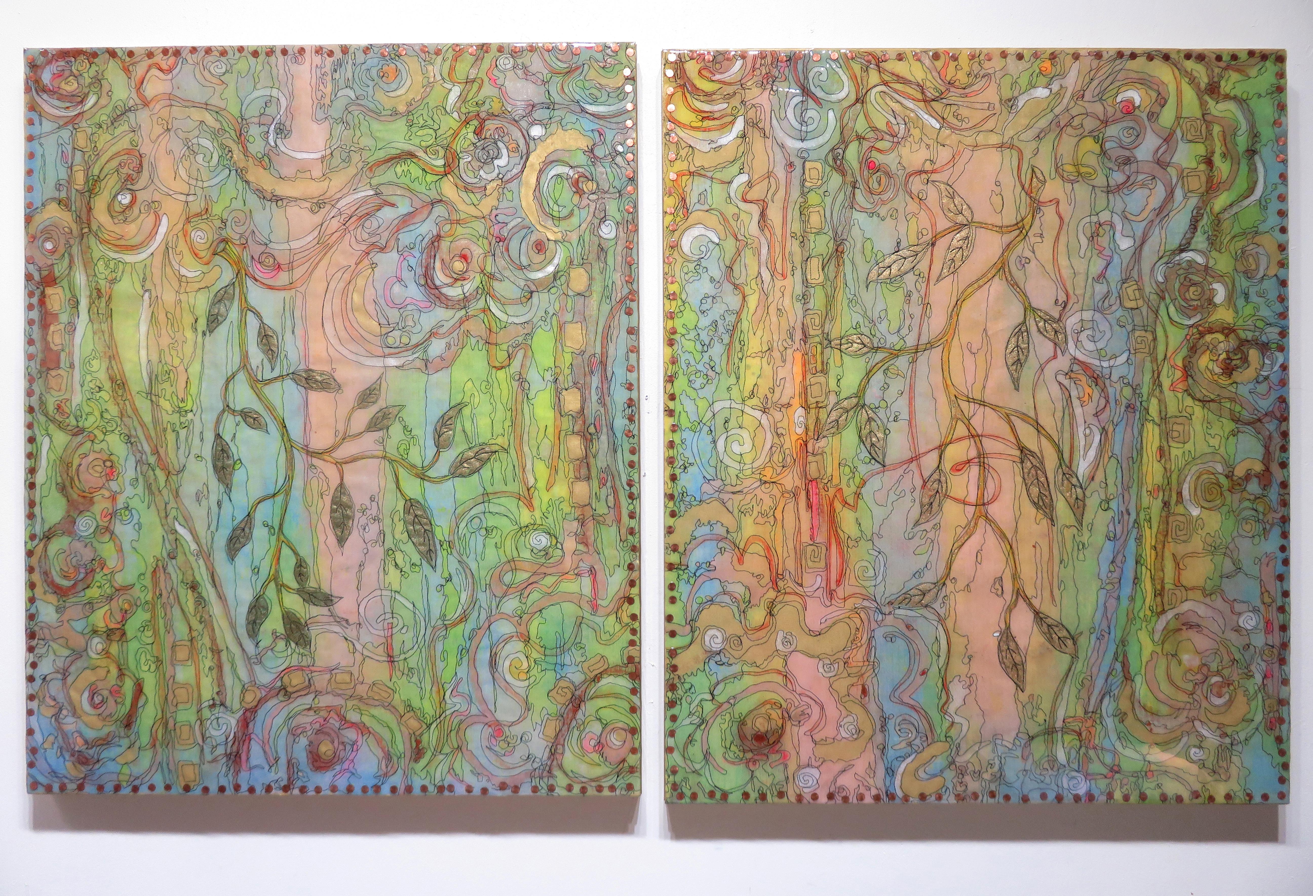 Rococo Diptych - Mixed Media Art by Susan Lenz