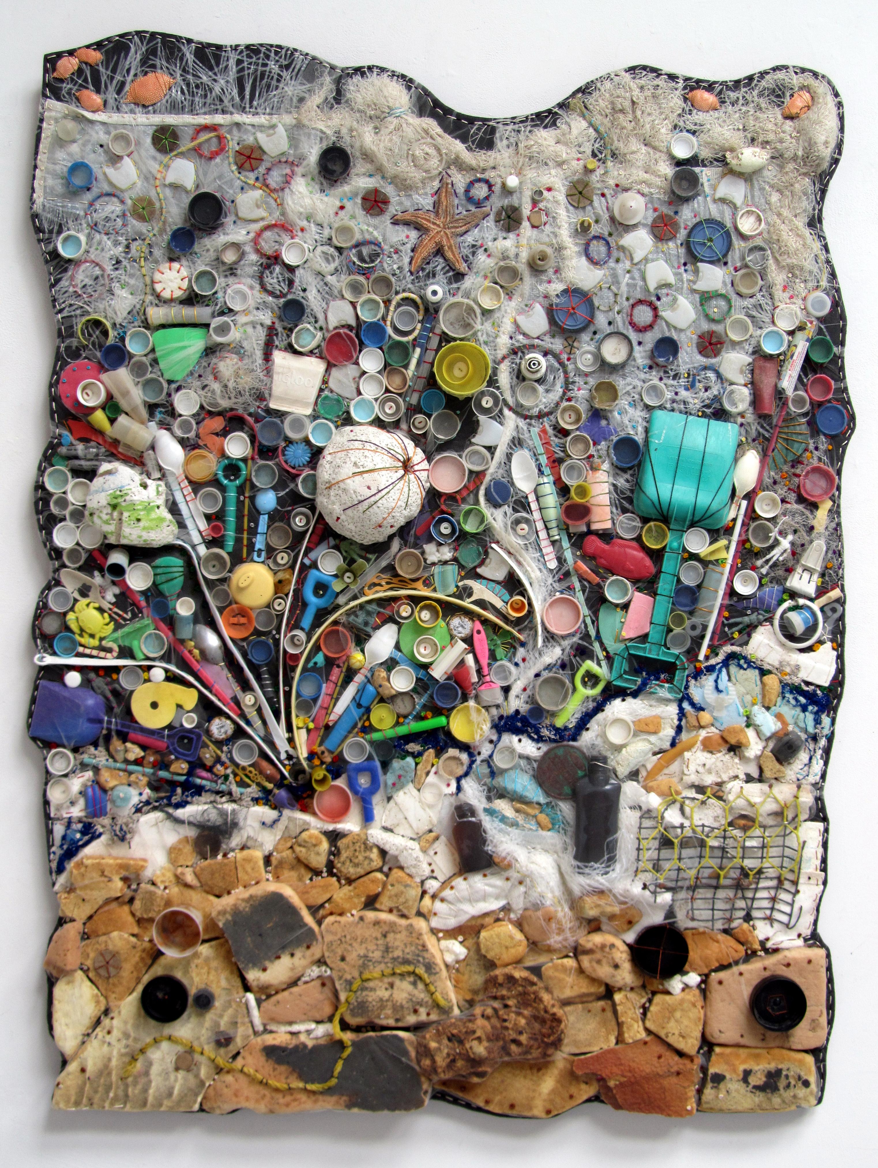 Two Hours at the Beach - Mixed Media Art by Susan Lenz