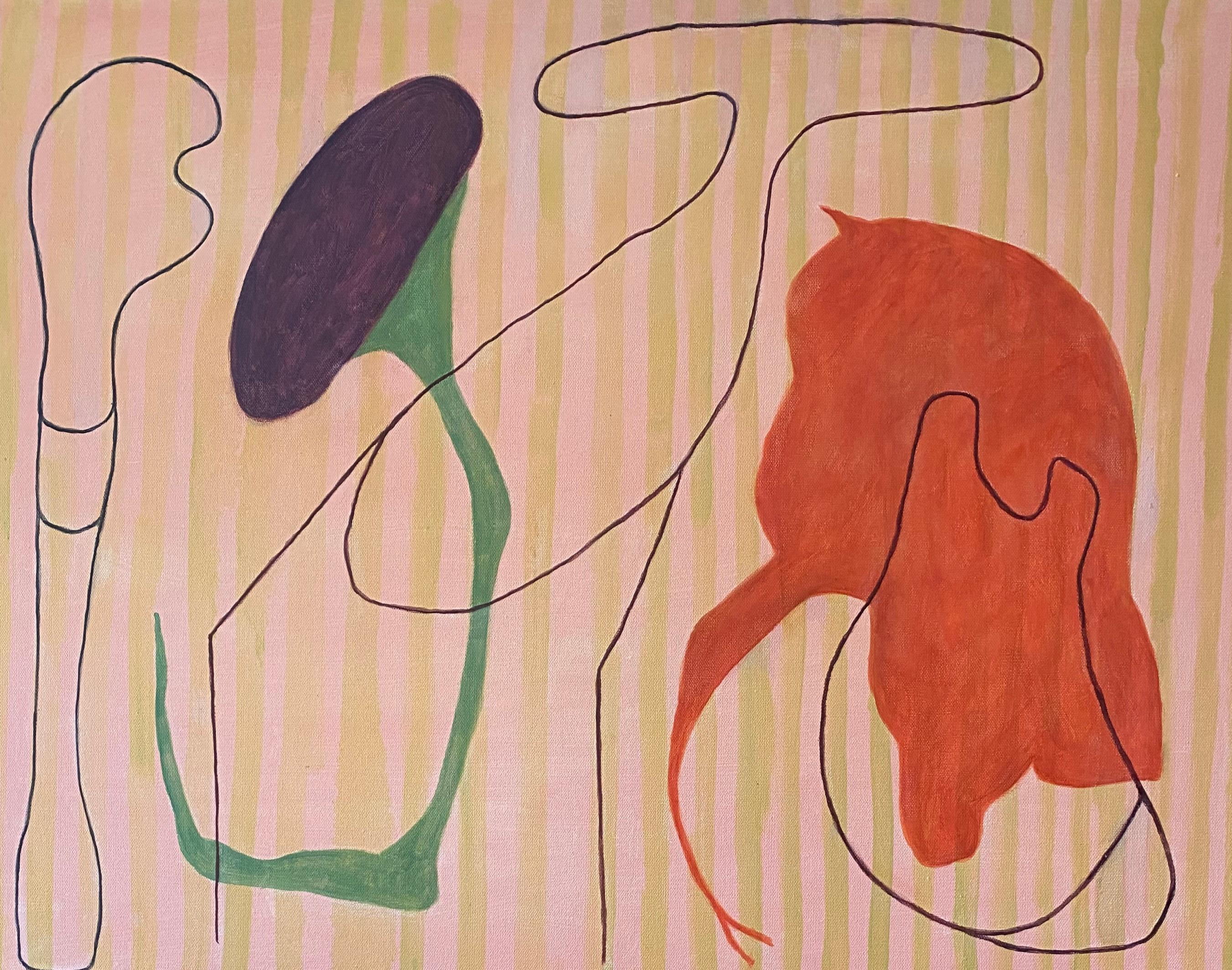 Susan Lisbin Abstract Painting – Can You Hear Me X