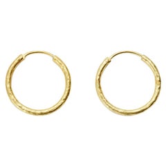 Susan Lister Locke Hand Hammered 20kt Gold Hoop Earrings - 25mm