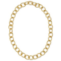 Susan Lister Locke Medium Link Hand Hammered Chain in 18kt Gold - 18-inch