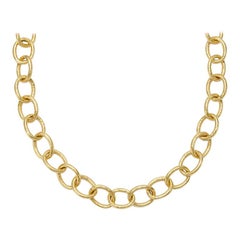 Susan Lister Locke Medium Link Hand Hammered Chain in 18kt Gold - 18-inch