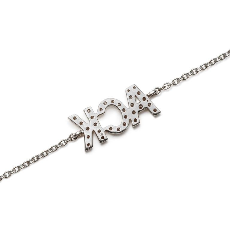 Brilliant Cut Susan Lister Locke Nantucket “ACK” in Diamonds Necklace in 18kt White Gold For Sale