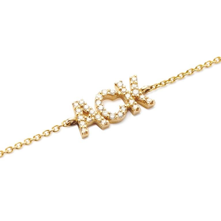 Contemporary Susan Lister Locke Nantucket “ACK” in Diamonds Necklace in 18kt Yellow Gold For Sale