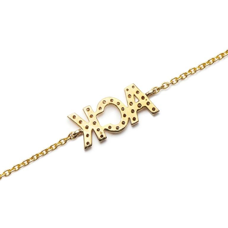 Brilliant Cut Susan Lister Locke Nantucket “ACK” in Diamonds Necklace in 18kt Yellow Gold For Sale