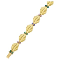 Susan Lister Locke Pink Sapphire, Tourmaline, and Tanzanite Vertebrae Bracelet