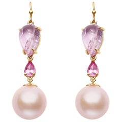 Susan Lister Locke Pink Topaz, Sapphire and Freshwater Pearls set in 18K Gold