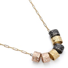 Susan Lister Locke Six Seascape Loops with Diamonds and Baby Paper Clip Chain