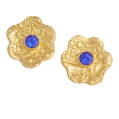 Susan Lister Locke Tanzanite and 18kt Gold Bubble Earrings