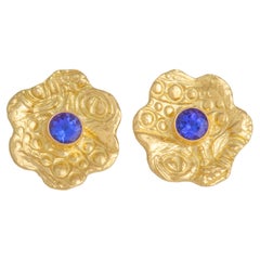 Susan Lister Locke Tanzanite and 18kt Gold Bubble Earrings