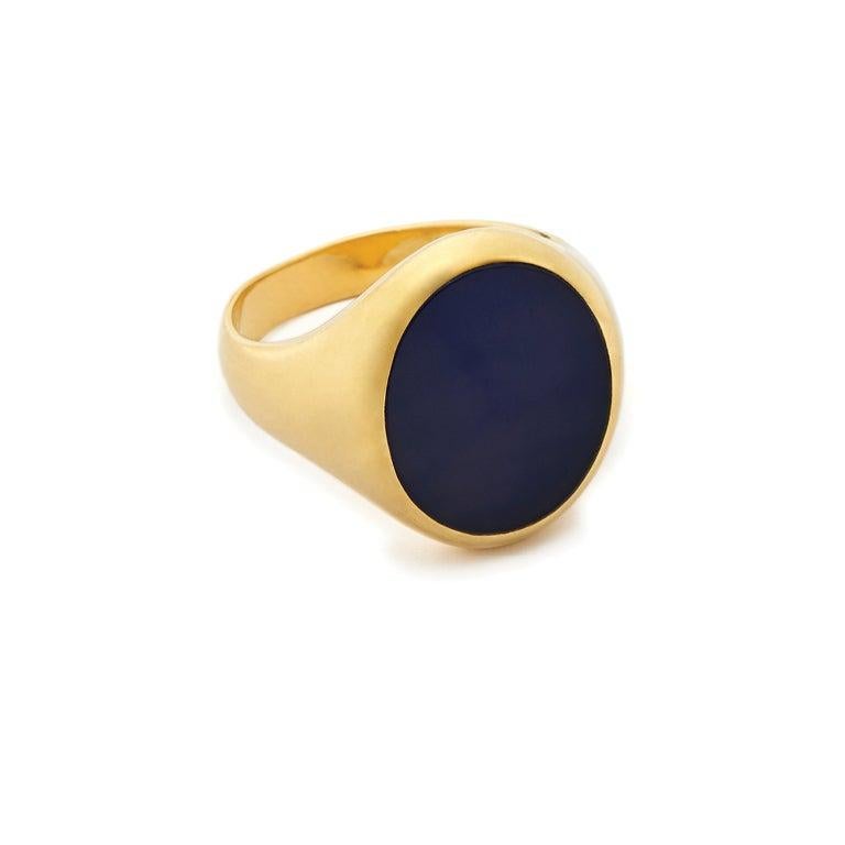 For Sale:  Susan Lister Locke The Blue Onyx Signet Ring in 18 Karat Gold 3