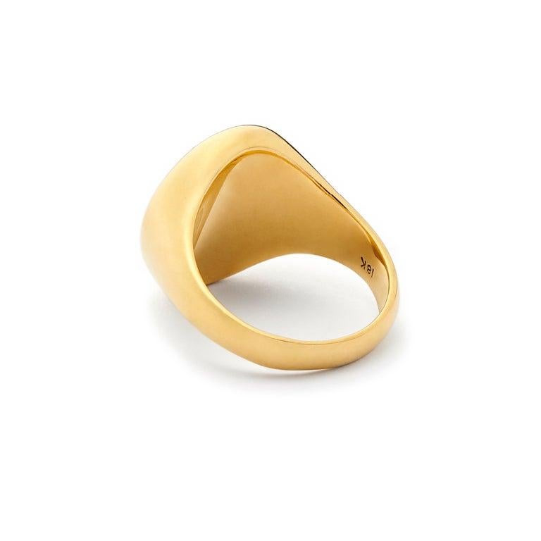 For Sale:  Susan Lister Locke The Blue Onyx Signet Ring in 18 Karat Gold 5