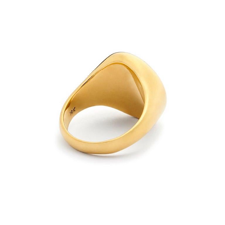 For Sale:  Susan Lister Locke The Blue Onyx Signet Ring in 18 Karat Gold 6
