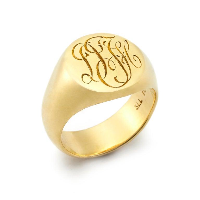 For Sale:  Susan Lister Locke the D Signet Ring in 18 Karat Gold 2