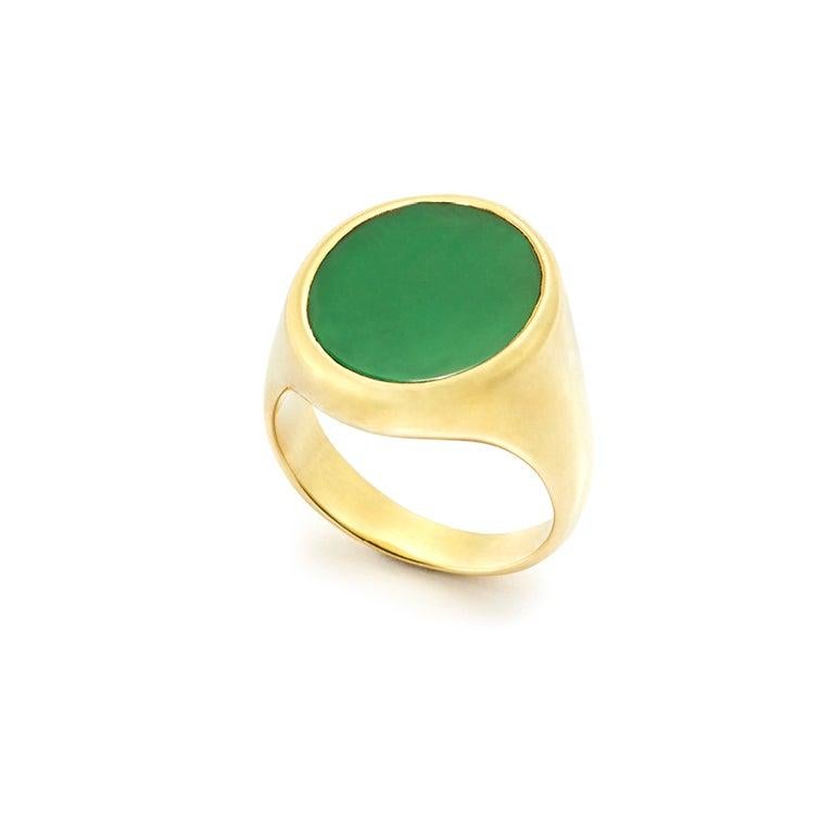 For Sale:  Susan Lister Locke The Green Onyx Signet Ring in 18 Karat Gold 2