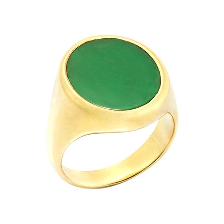 Susan Lister Locke The Green Onyx Signet Ring in 18 Karat Gold