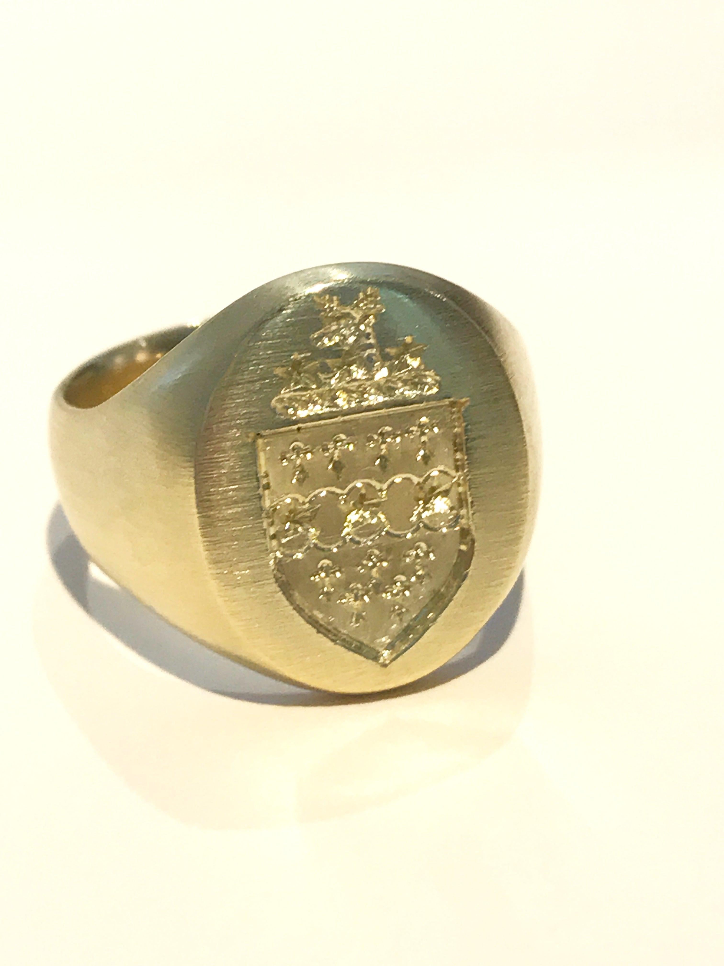 For Sale:  Susan Lister Locke The Scott Signet Ring in 18 Karat Gold 9