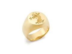Susan Lister Locke The Swan Signet Ring in 18 Karat Gold