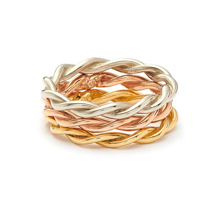 For Sale:  Susan Lister Locke Twists, Twisted Band in 14 Karat Pink Gold 7