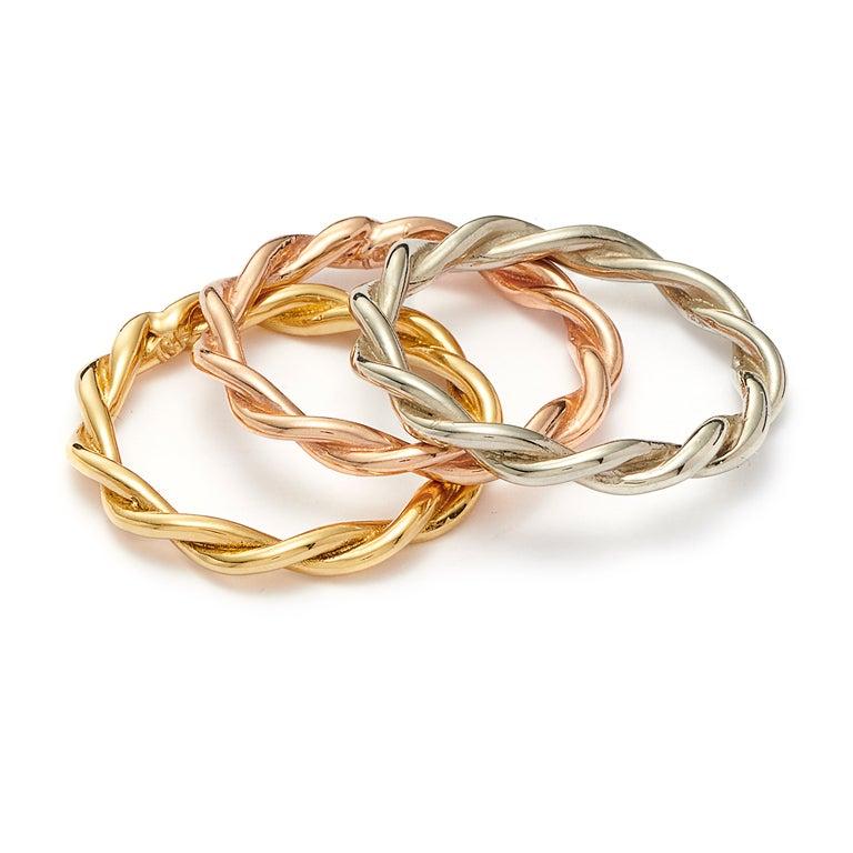 For Sale:  Susan Lister Locke Twists, Twisted Band in 14 Karat Pink Gold 8