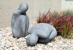 Rocksbreath 10 & 11 - minimalist, figurative, concrete formed, outdoor sculpture