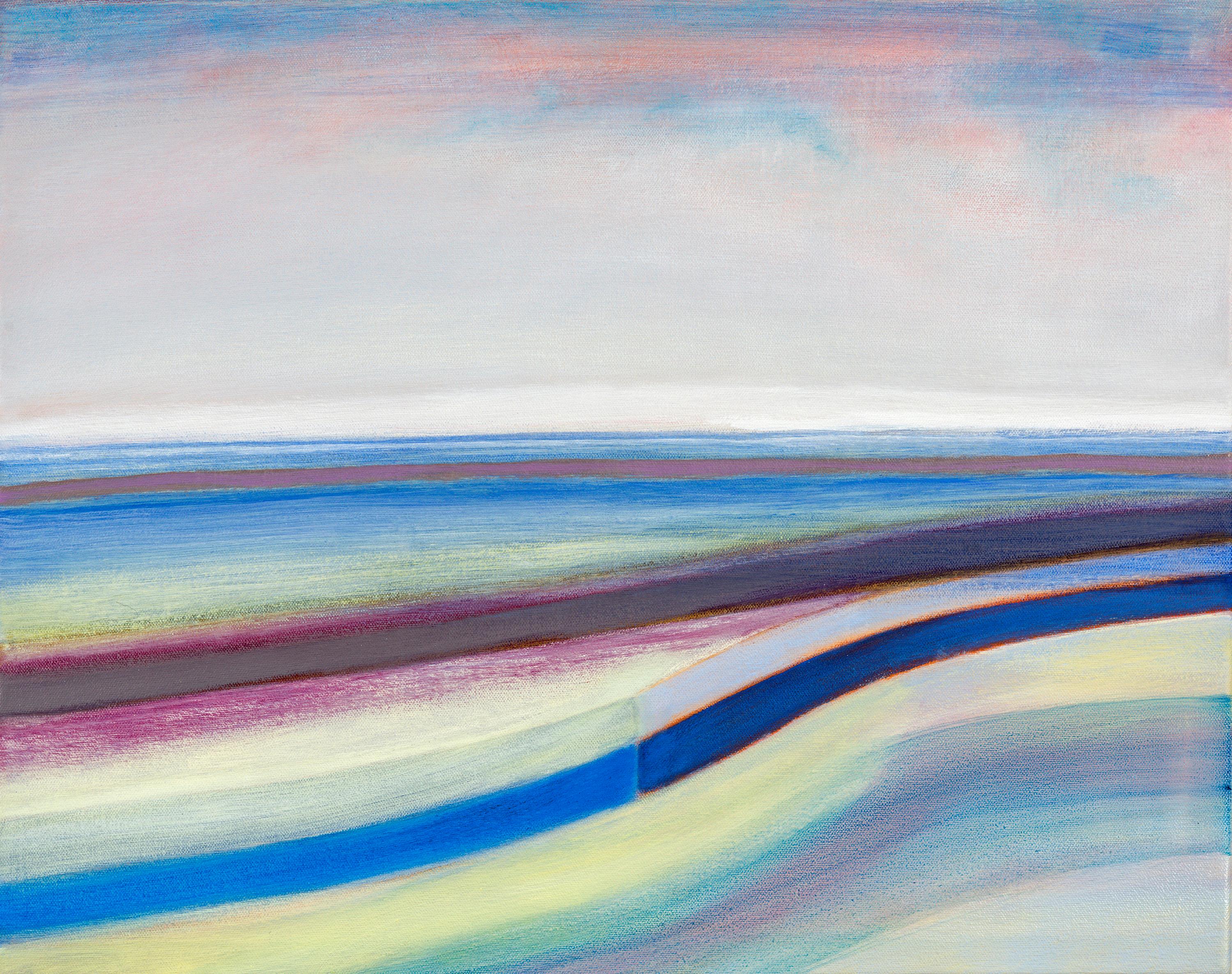 Abstract Painting Susan Maakestad - « Regarder » - paysage abstrait - bloc de couleur - impressionnisme