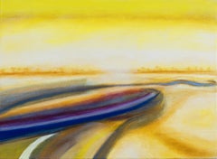 'Golden' - abstract landscape - color block - impressionism - stripes