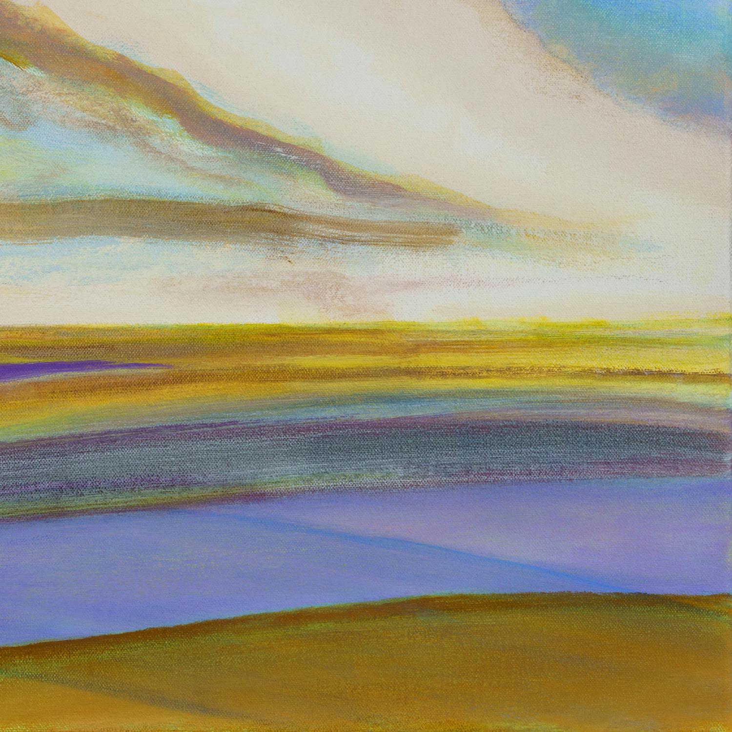 'Heavenly' - abstract landscape - color block - impressionism - stripes - Abstract Painting by Susan Maakestad