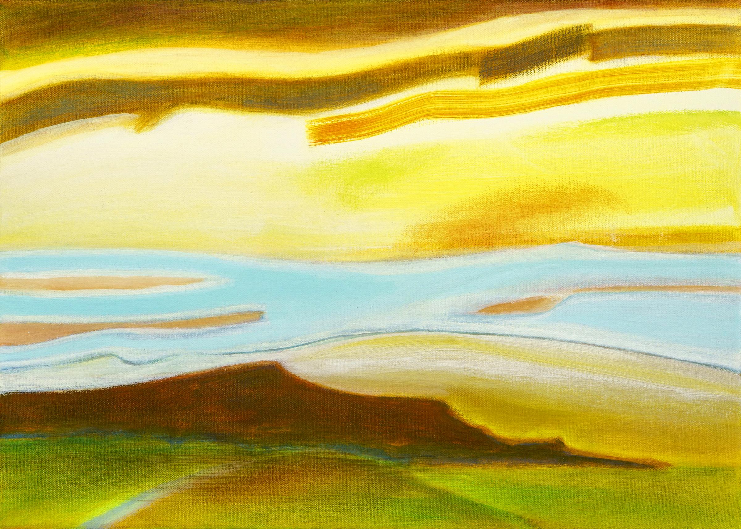 Susan Maakestad Abstract Painting - 'Overlook 2' - abstract landscape - color block - impressionism - stripes