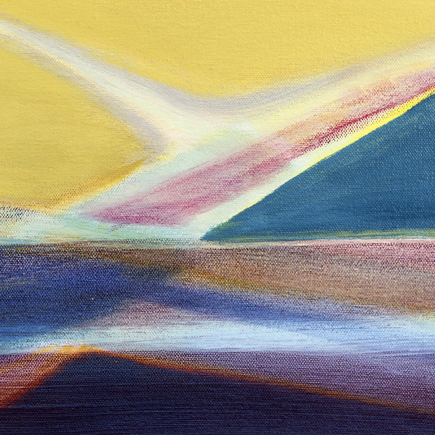 « Overview » - paysage abstrait - bloc de couleur - impressionnisme - rayures - Painting de Susan Maakestad