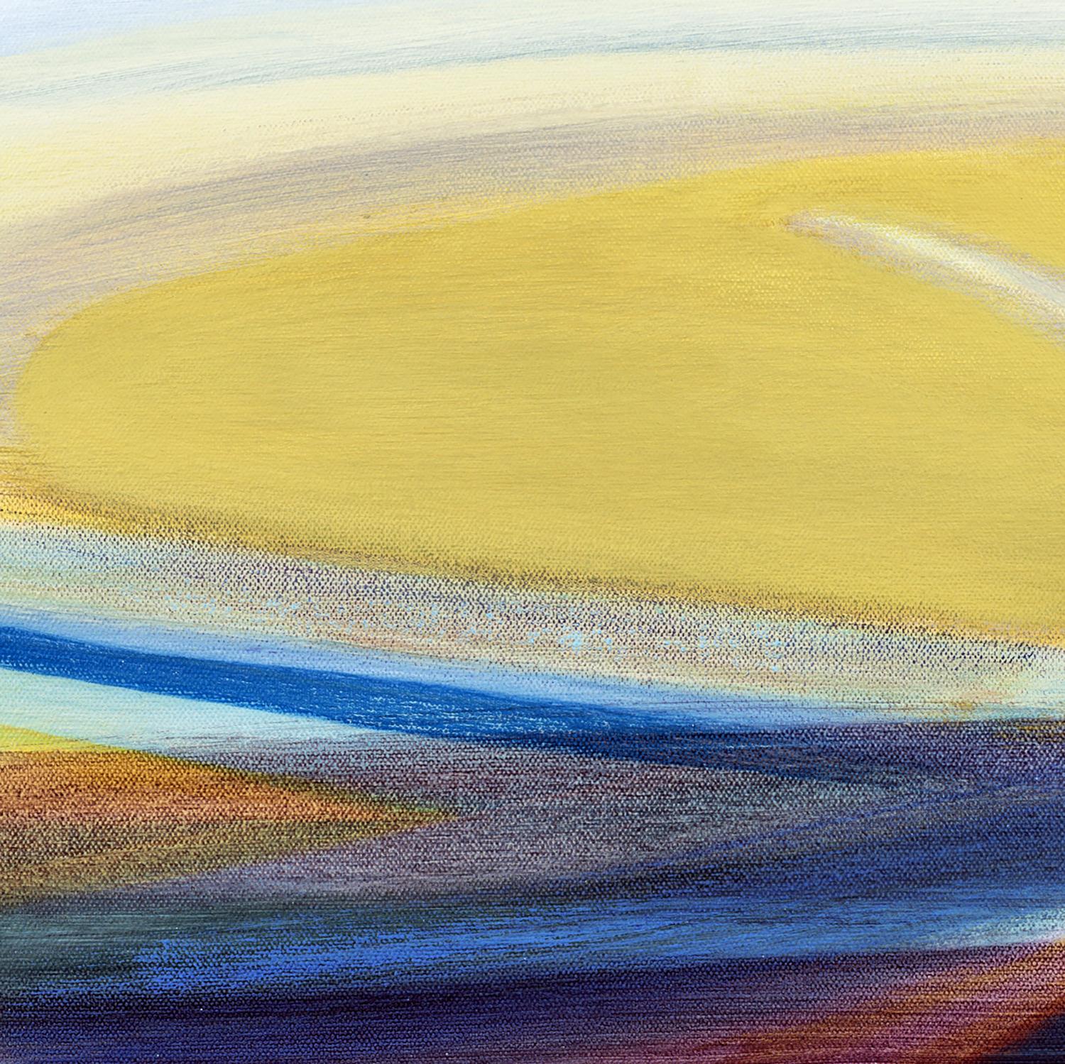 « Overview » - paysage abstrait - bloc de couleur - impressionnisme - rayures - Abstrait Painting par Susan Maakestad
