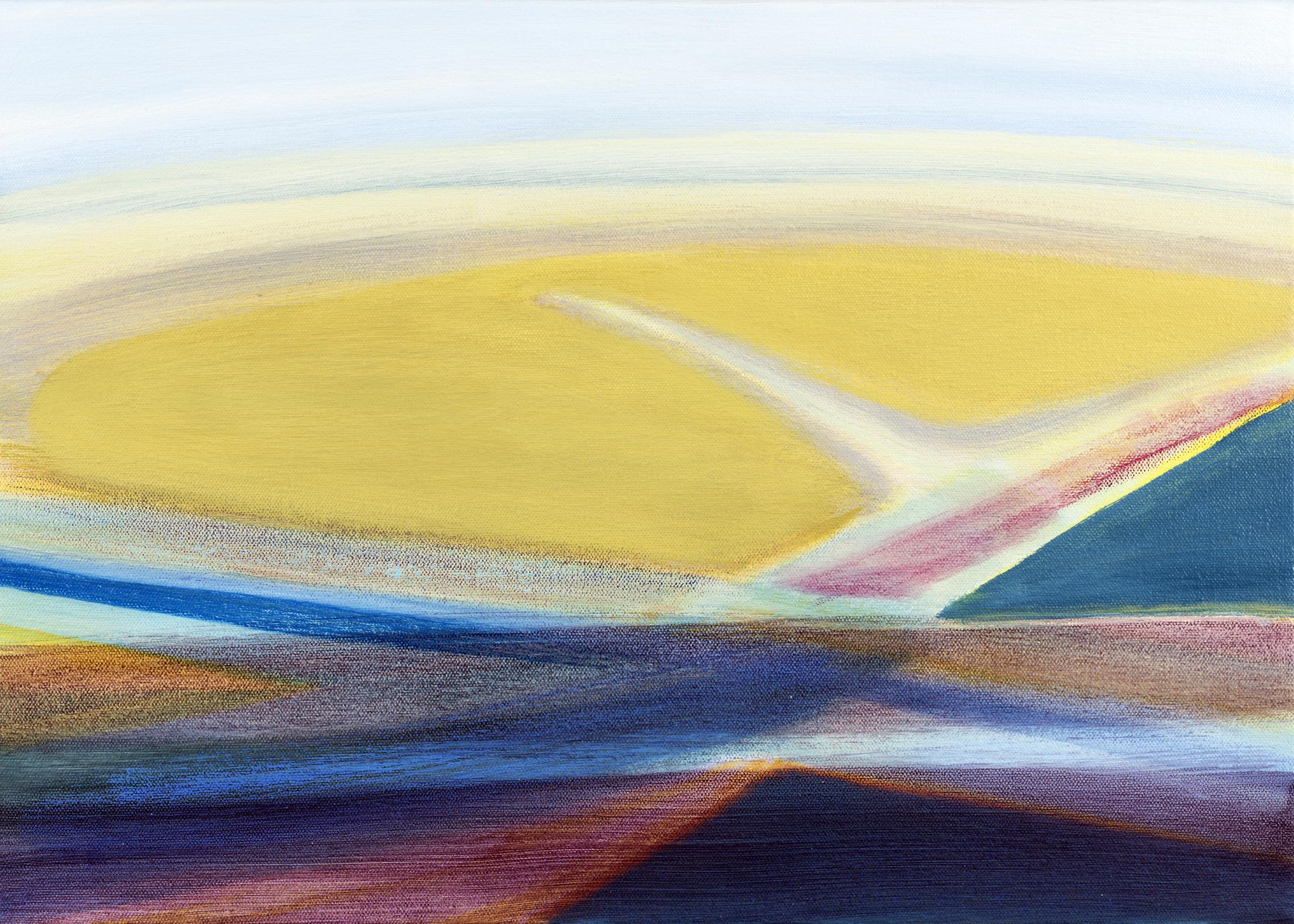 Landscape Painting Susan Maakestad - « Overview » - paysage abstrait - bloc de couleur - impressionnisme - rayures