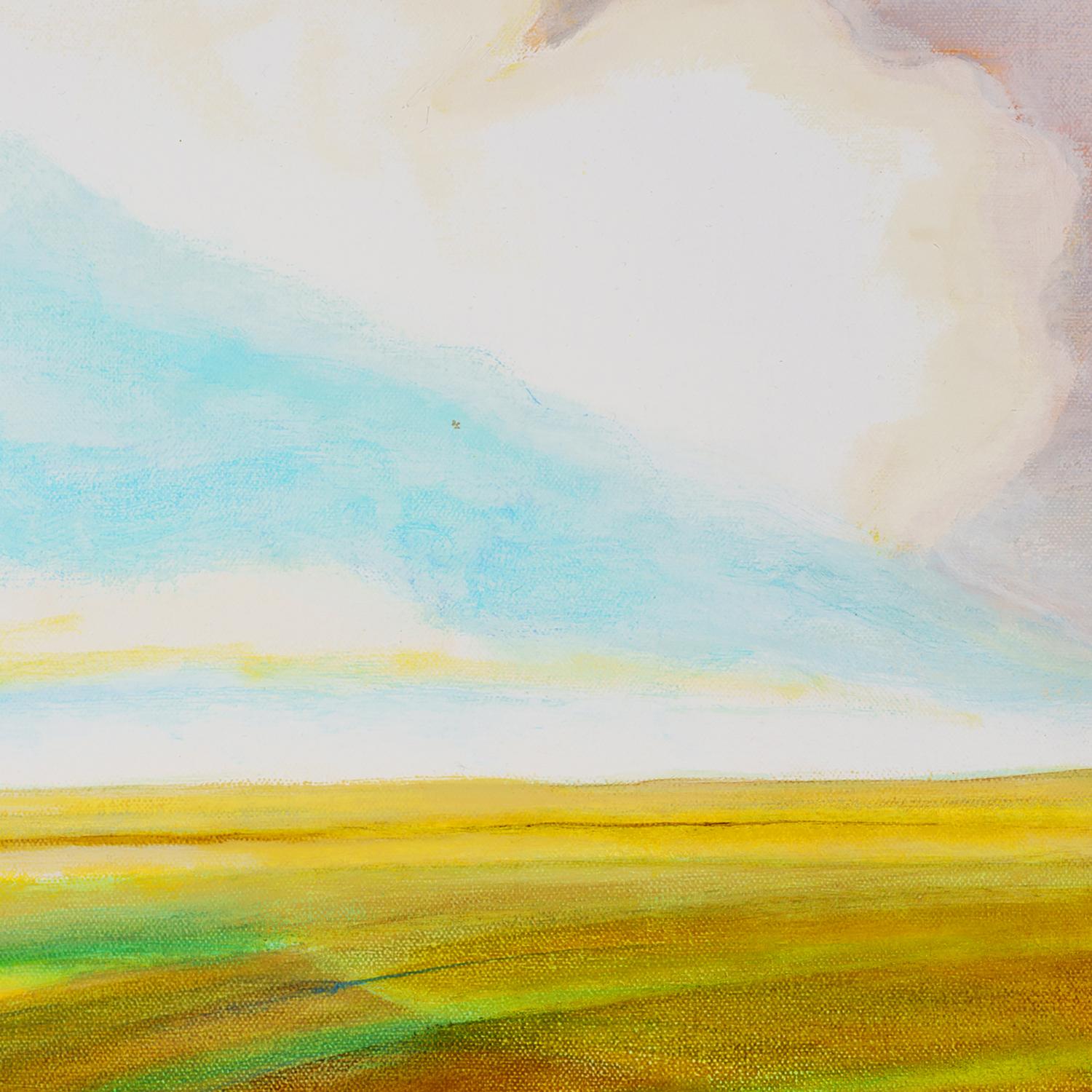 „Path“ – abstrakte Landschaft – Farbblock – Impressionismus – Streifen – Painting von Susan Maakestad