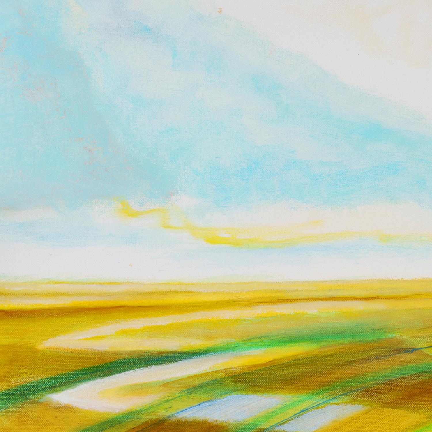 „Path“ – abstrakte Landschaft – Farbblock – Impressionismus – Streifen (Abstrakt), Painting, von Susan Maakestad