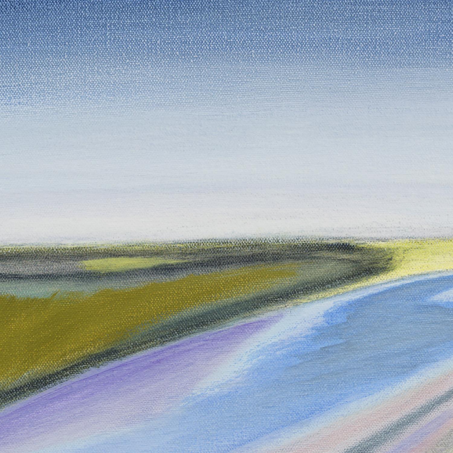 'Sightline 3' - abstract landscape - color block - impressionism - stripes - Painting by Susan Maakestad