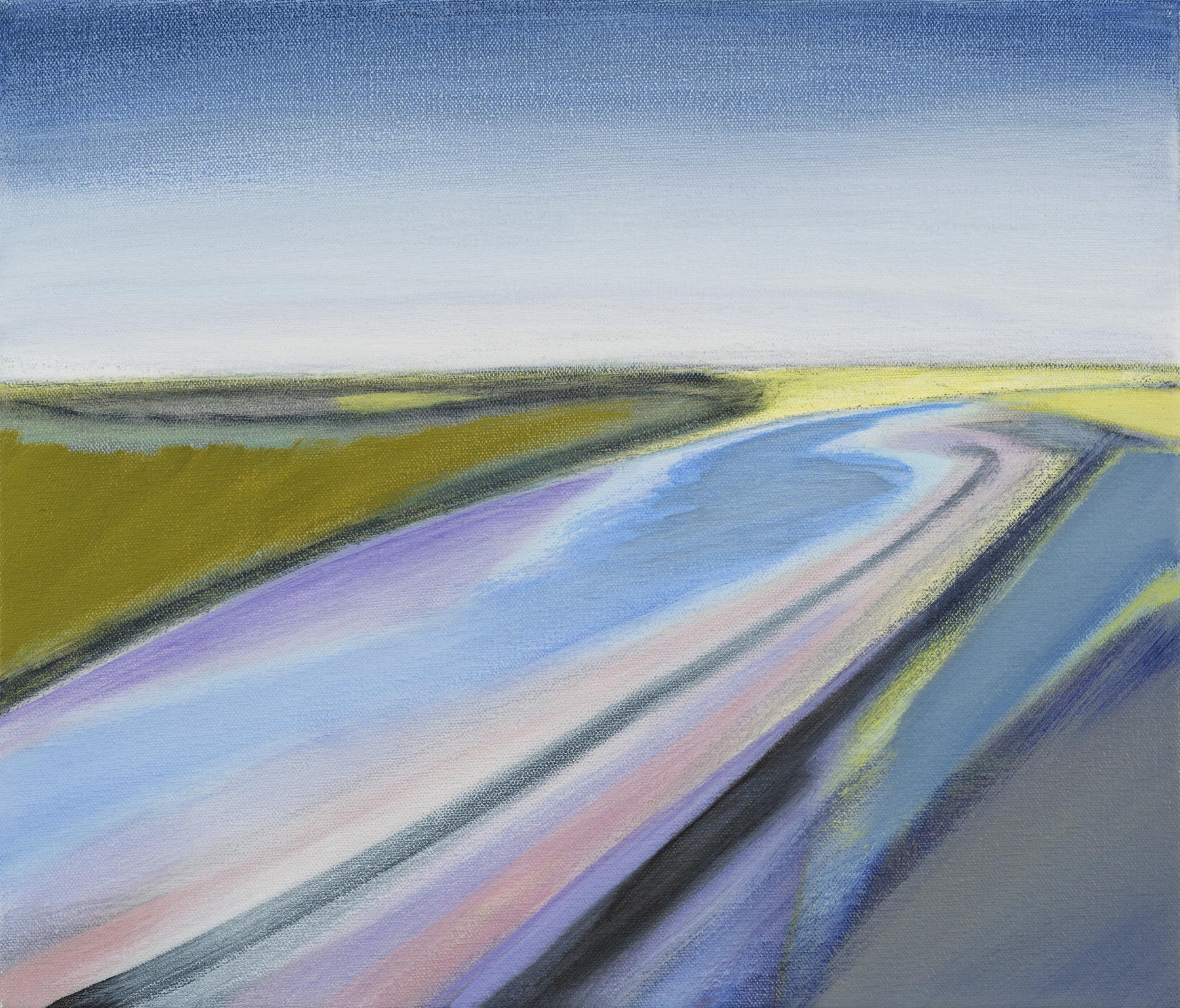 Susan Maakestad Landscape Painting - 'Sightline 3' - abstract landscape - color block - impressionism - stripes