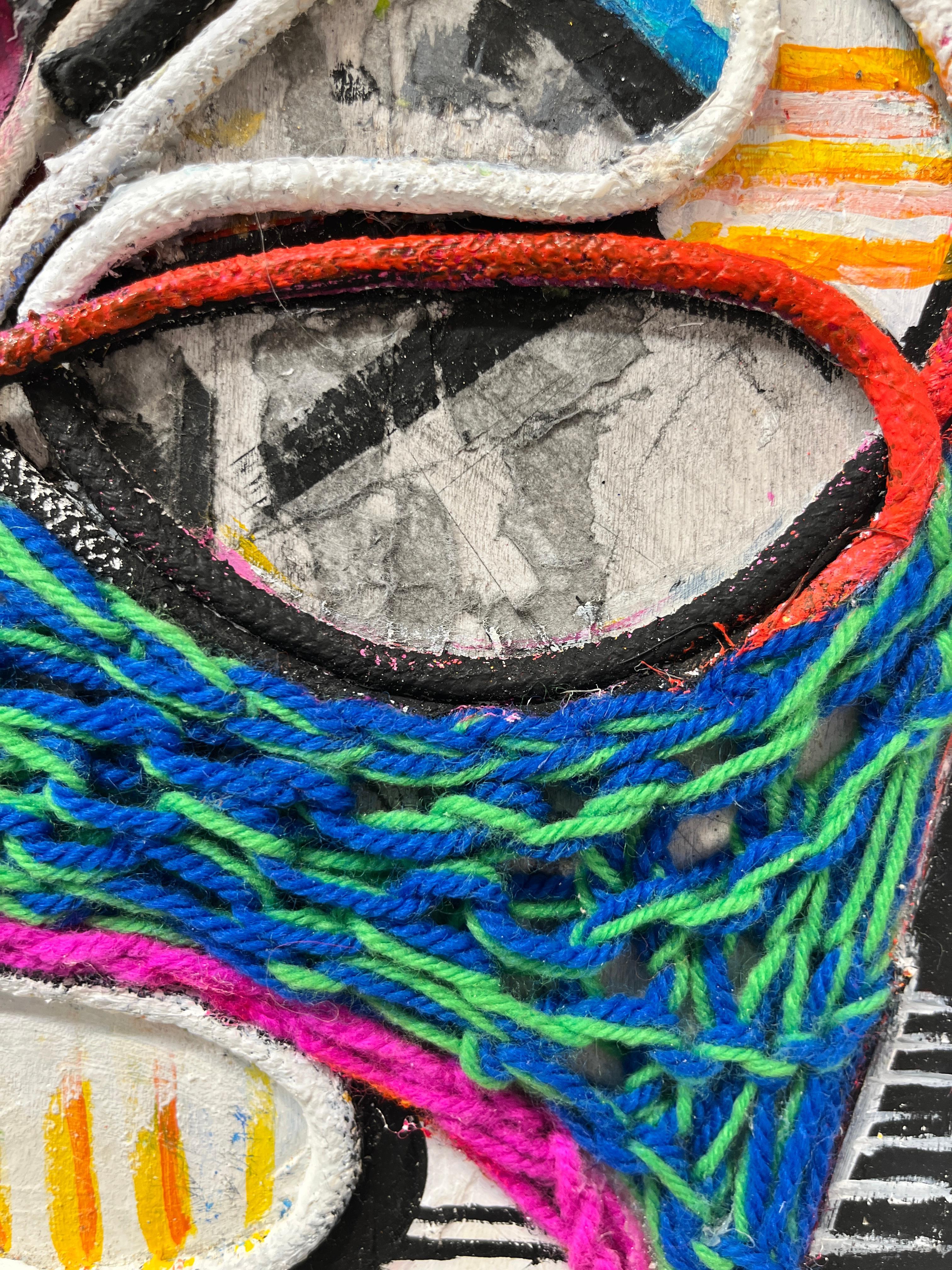 Susan Mastrangelo
Reflection, 2025
upholstery cord, acrylic paint, monoprint on board
10 x 8 in.
(mas010)