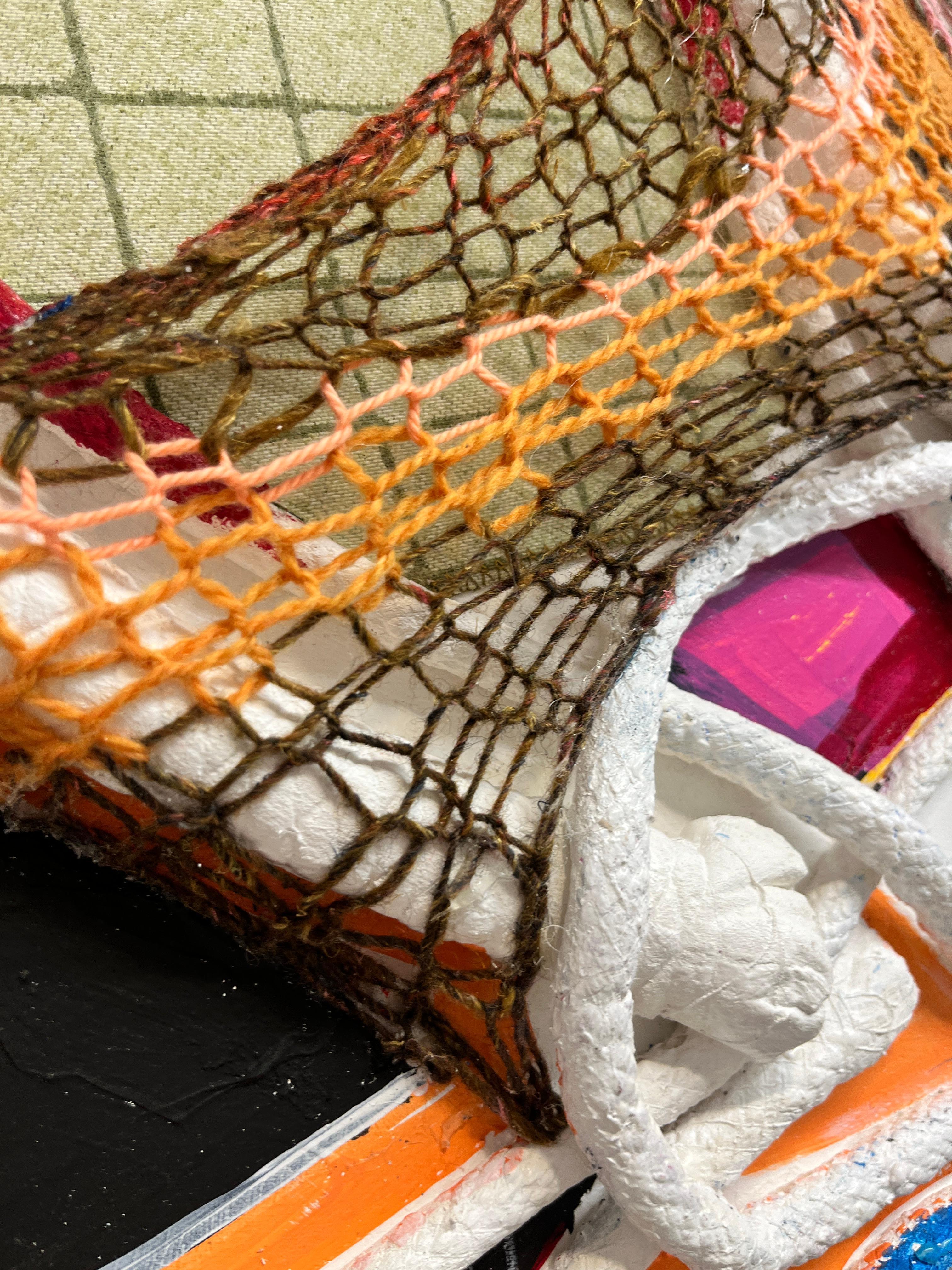 Susan Mastrangelo
Wrapping The Void , 2023
upholstery cord, acrylic paint, monoprint on board
30 x 24 in.
(mas007)