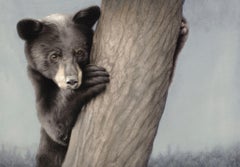 Peinture à l'huile « Ours noir jaune »