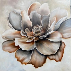 Espresso Floral  Realism 36" x 36"  Oil on Canvas  Gallery Wrapped   Light