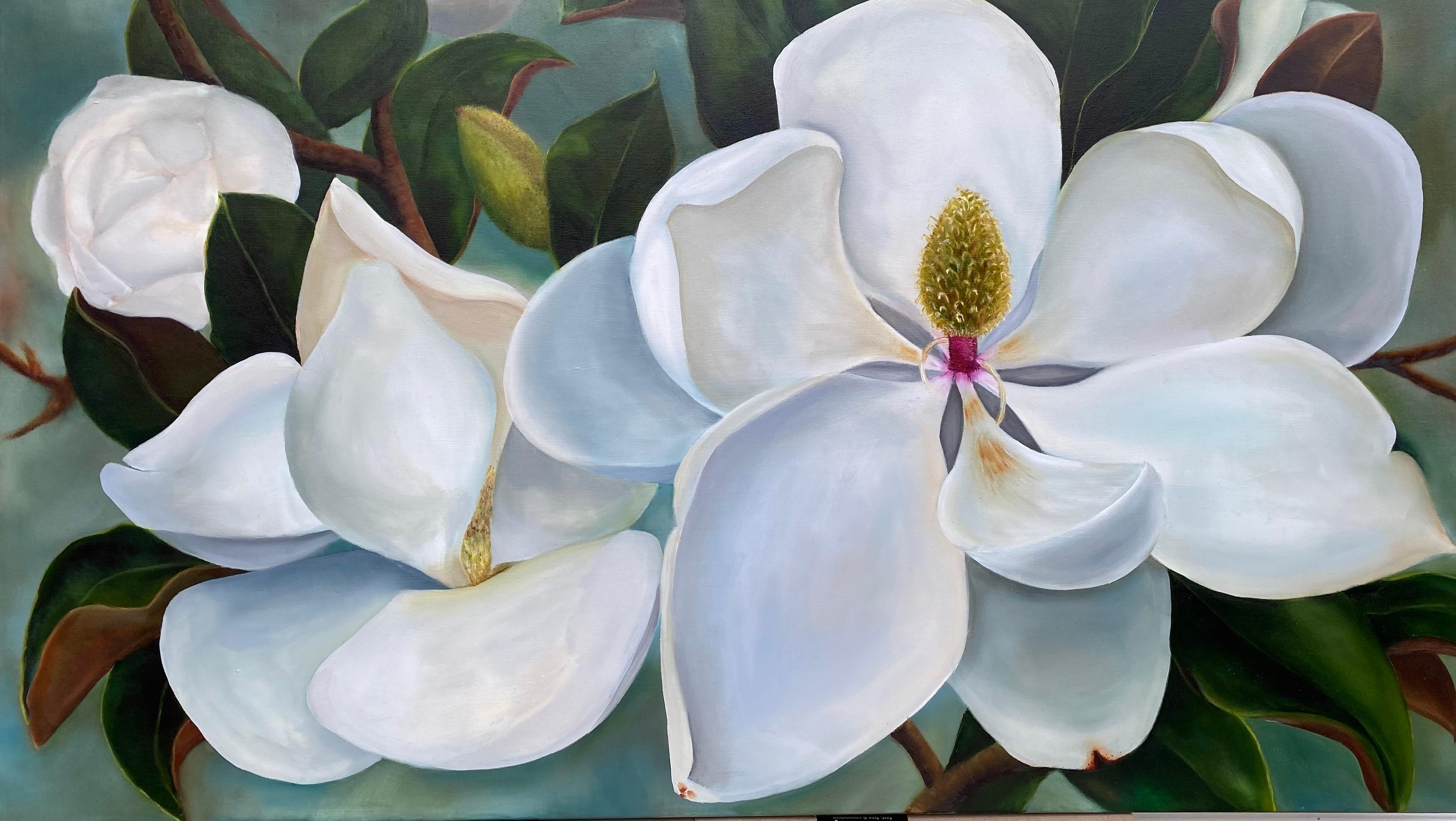 Aufgehende Magnolien  Öl auf Leinwand  Gallery Wrapped   Floral 36