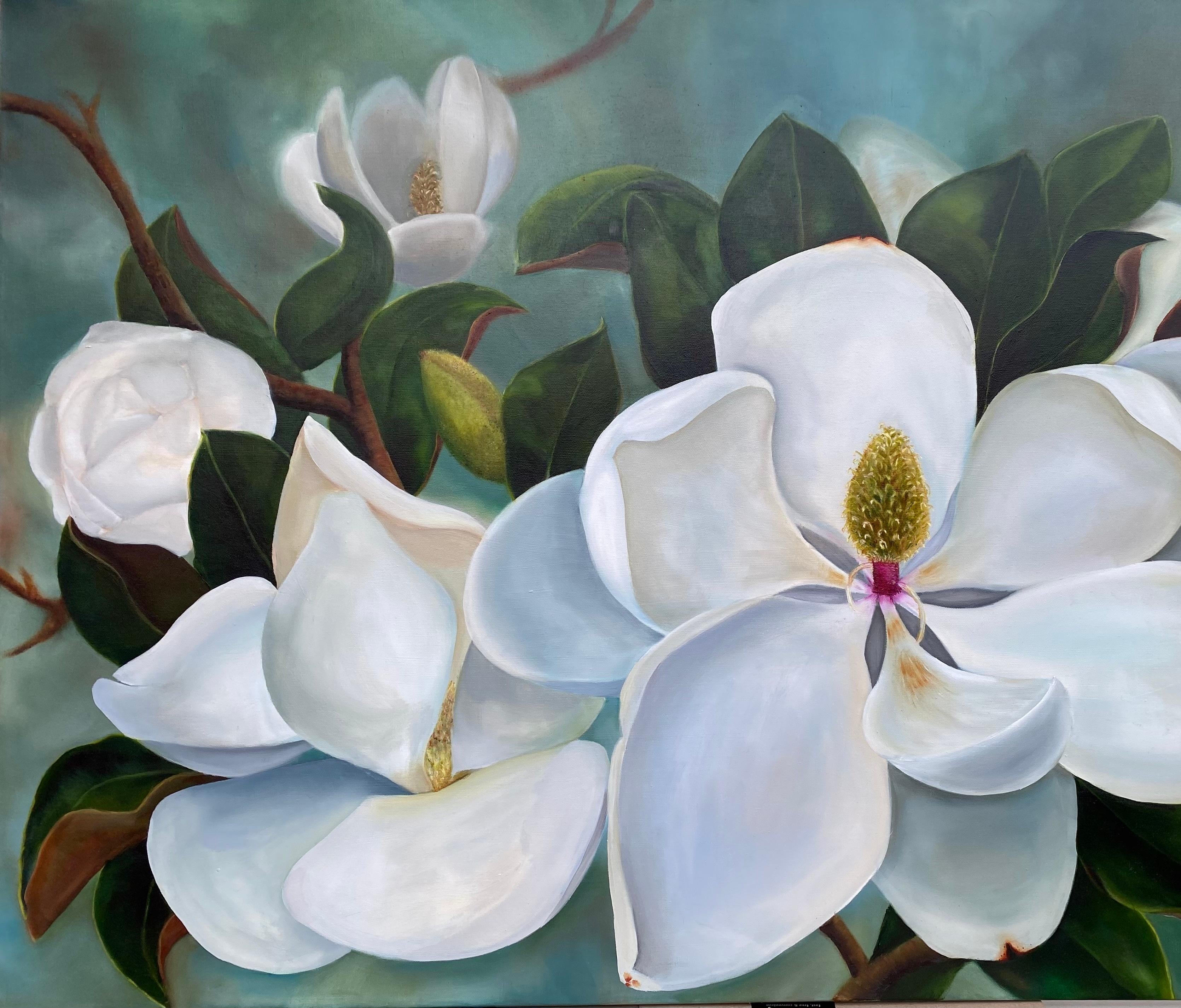 Aufgehende Magnolien  Öl auf Leinwand  Gallery Wrapped   Floral 36