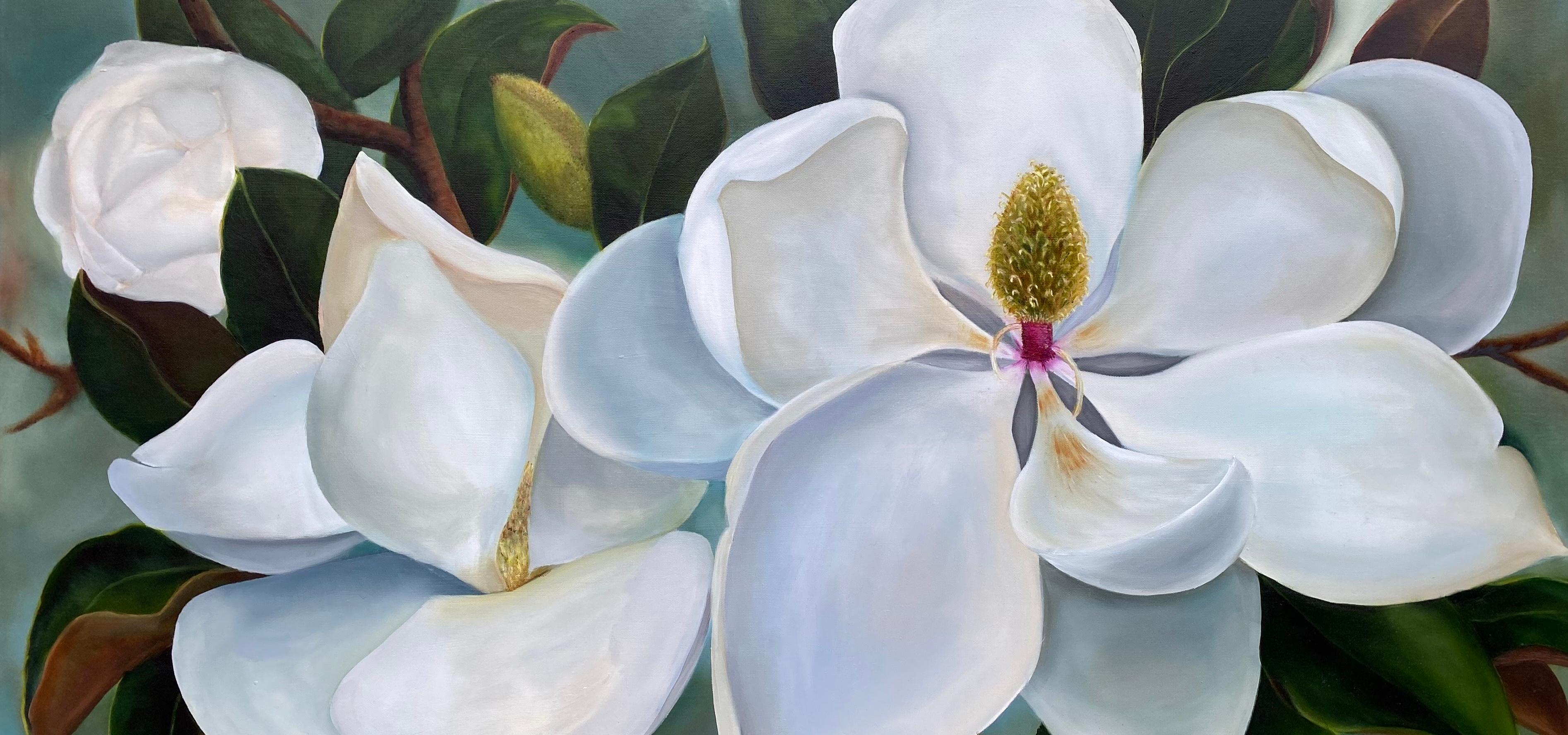  Aufgehende Magnolien  Öl auf Leinwand  Gallery Wrapped   Floral 36